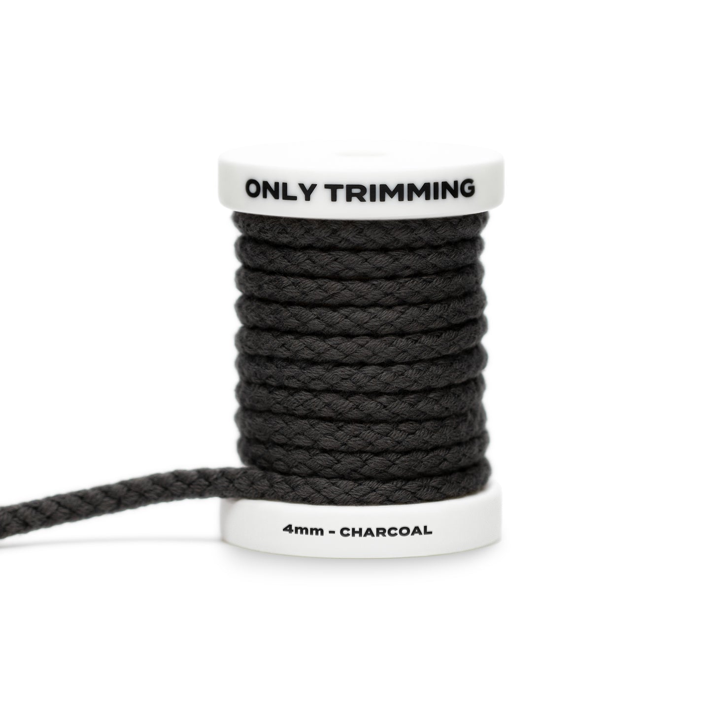 Only Trimming 4mm Drawstring Cotton Cord Charcoal