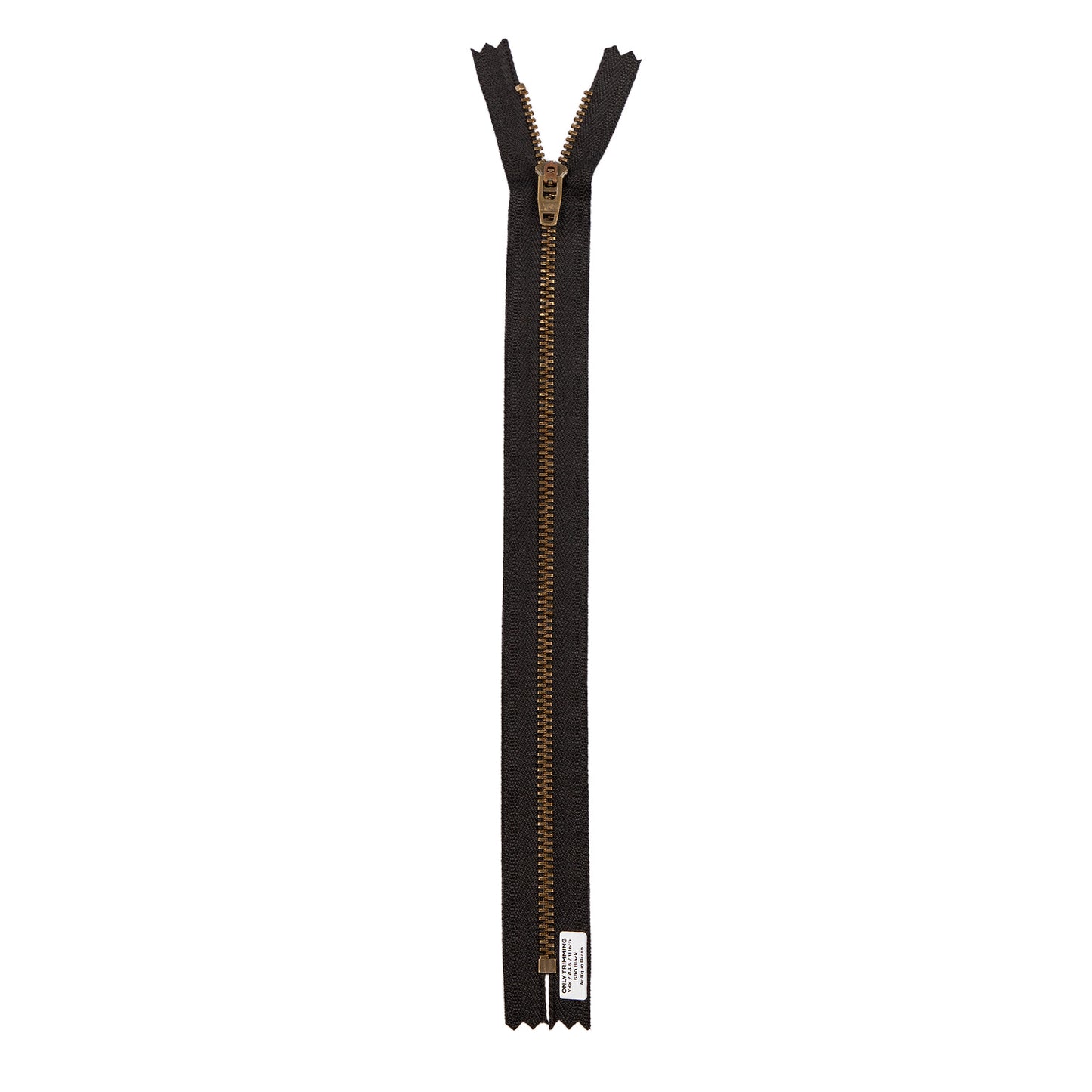 YKK #4.5 Antique Brass Metal Pants Jeans Zipper, Closed End, Black Tape