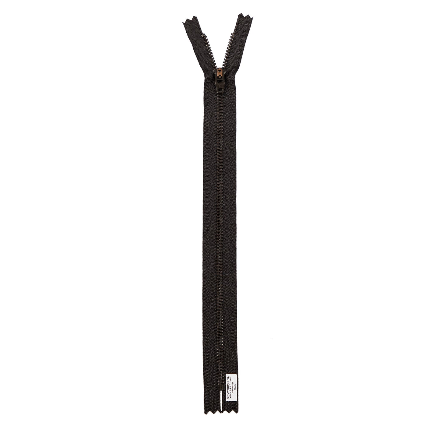 YKK #4.5 Black Metal Pants Jeans Zipper, Closed End, Black Tape
