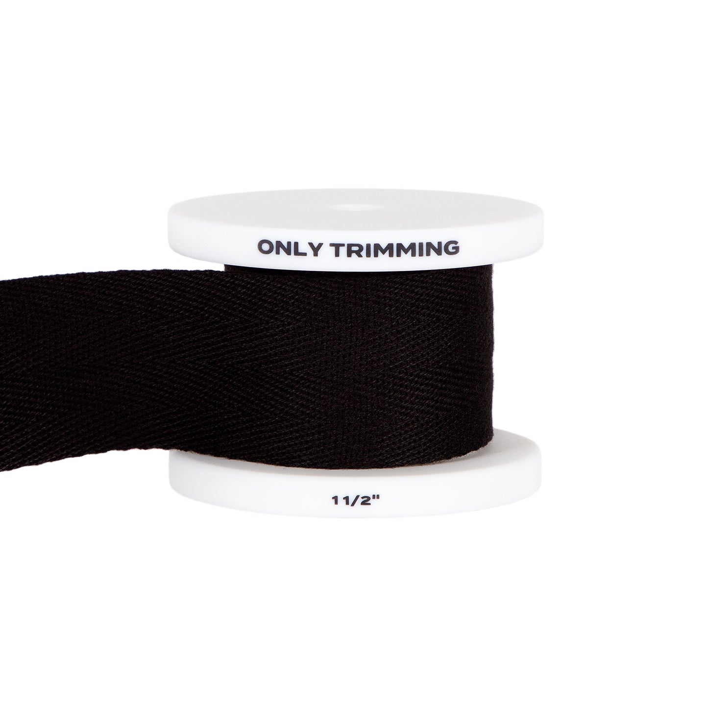 Herringbone Cotton Twill Tape Black