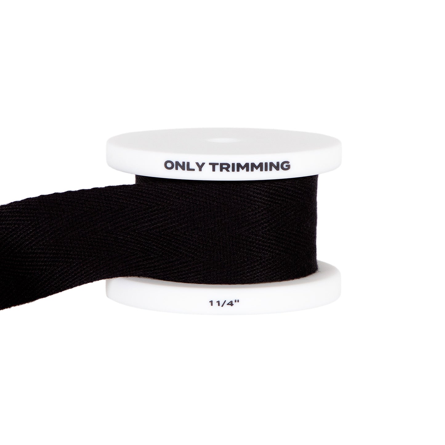 Herringbone Cotton Twill Tape Black