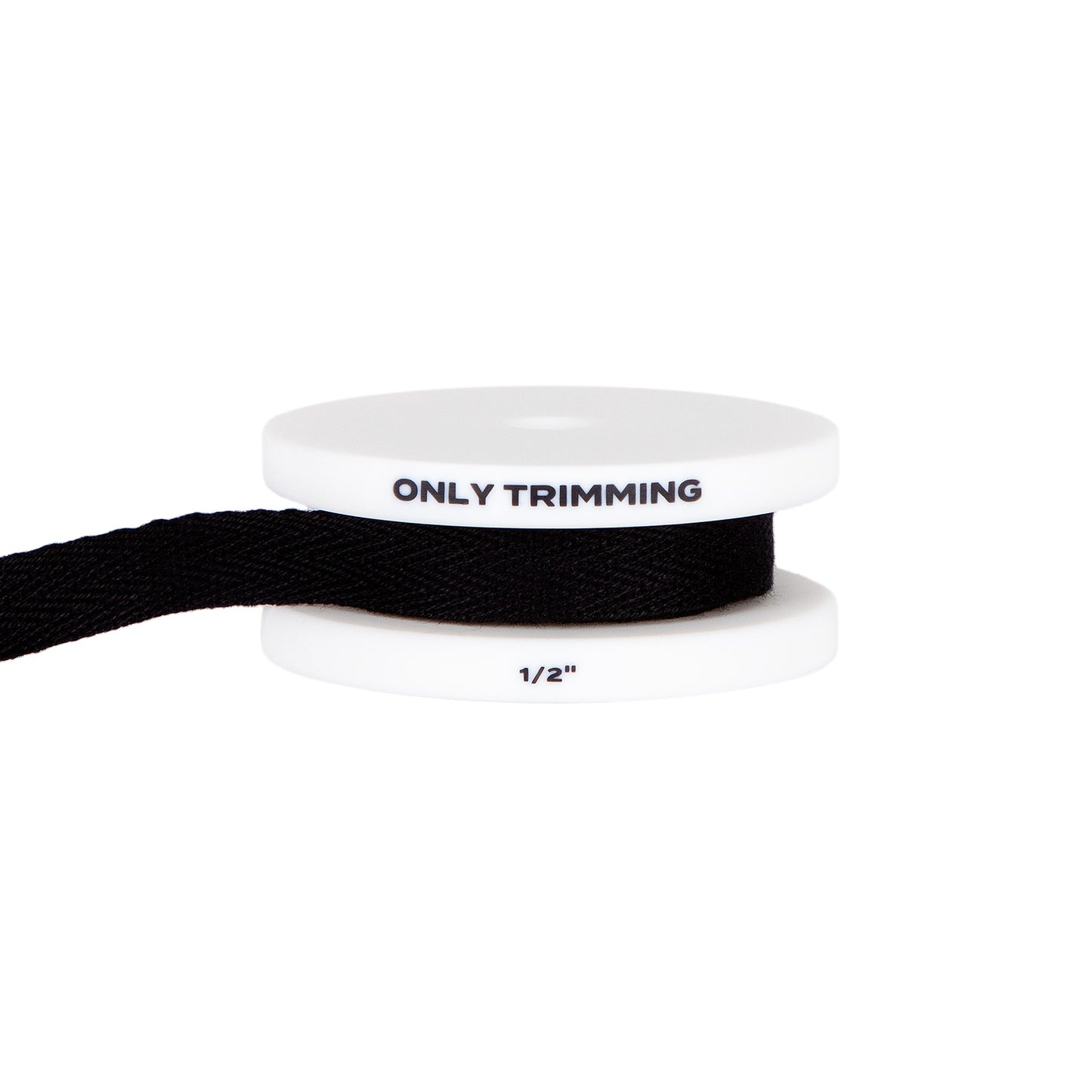 Herringbone Cotton Twill Tape Black