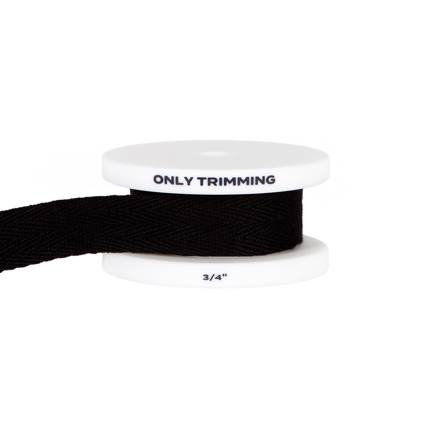 Herringbone Cotton Twill Tape Black