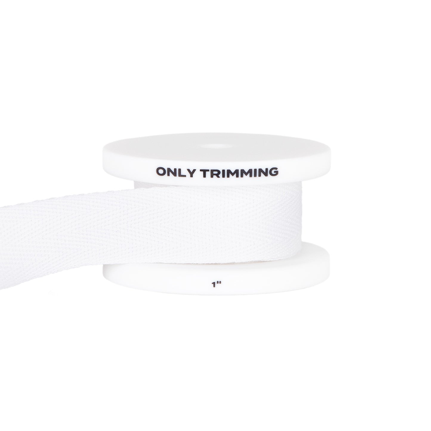 Only Trimming Herringbone Cotton Twill Tape White 1 Inch