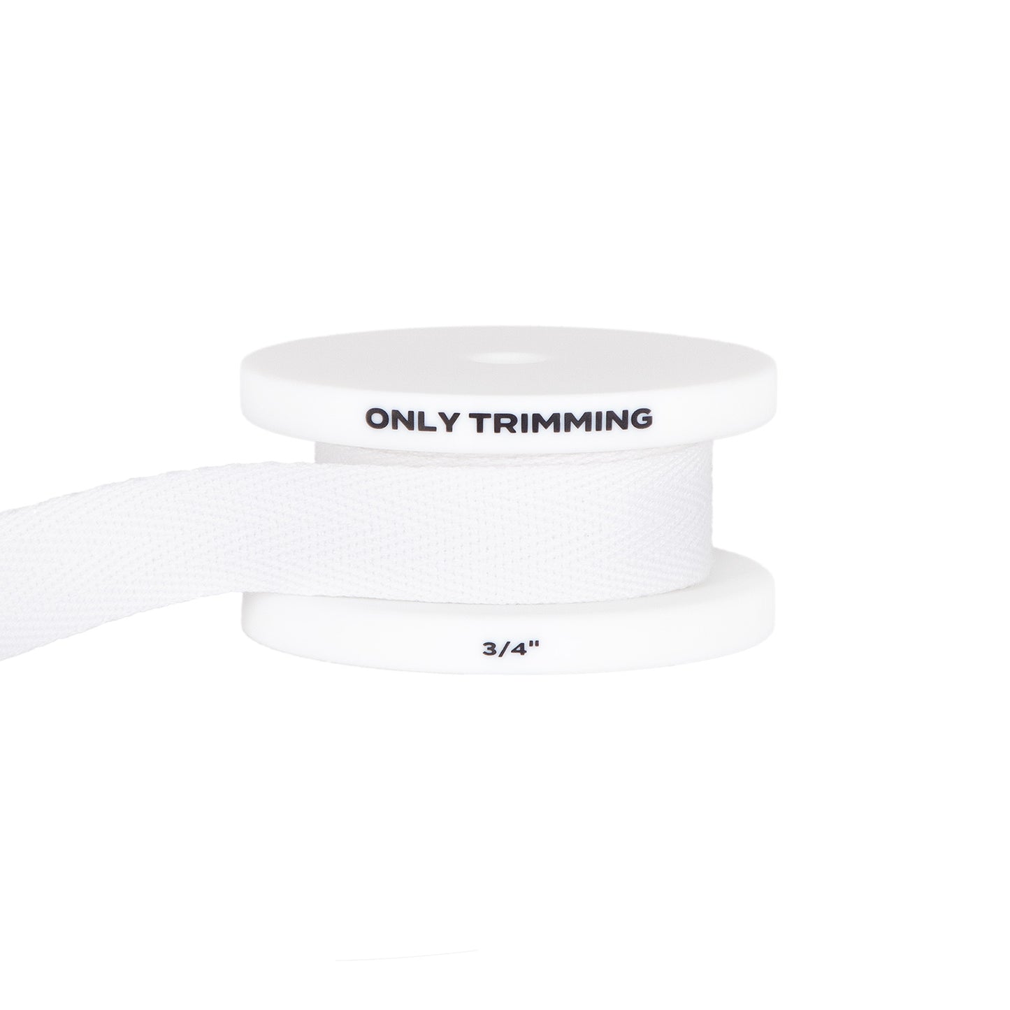 Only Trimming Herringbone Cotton Twill Tape White 3/4 Inch