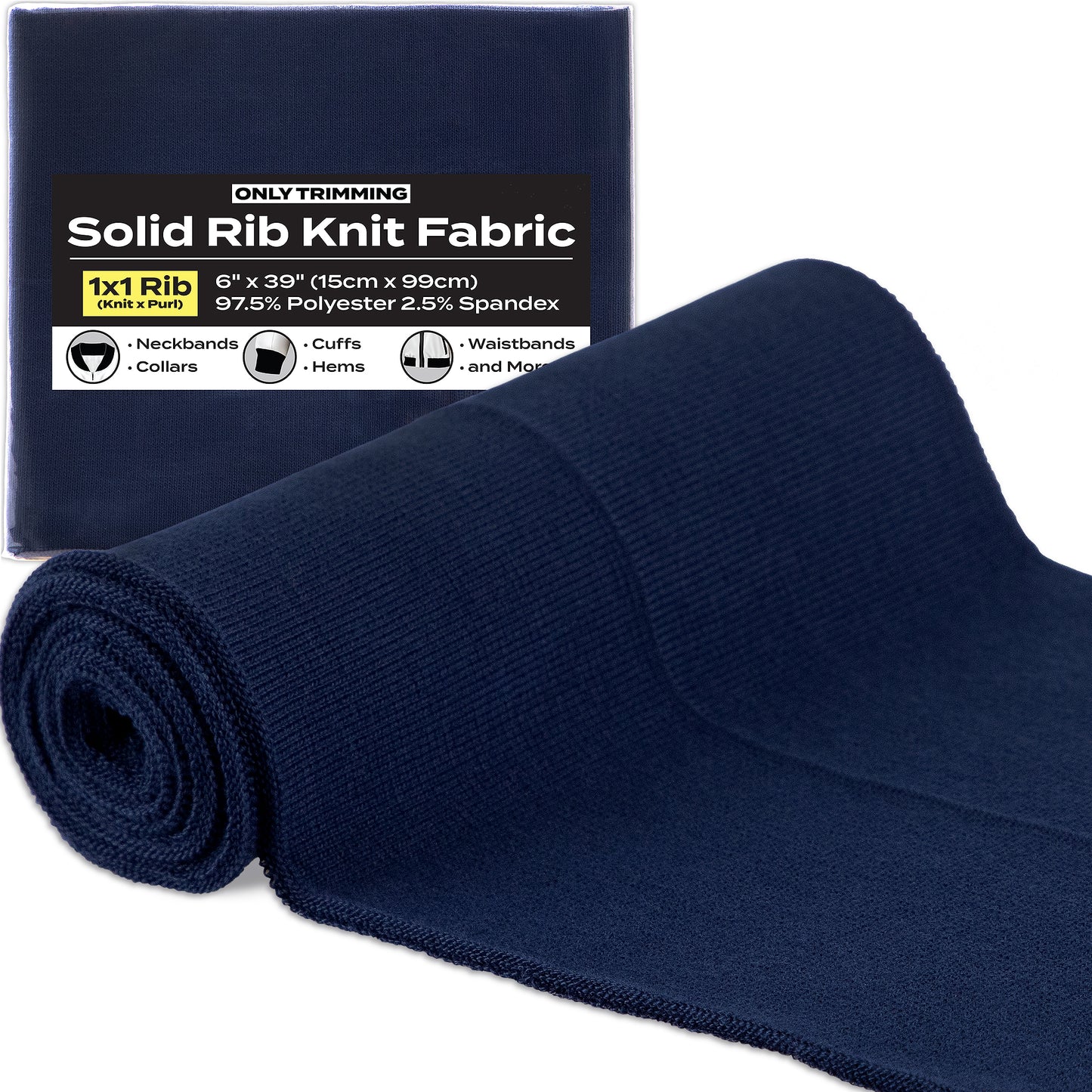 1x1 Solid Rib Knit Fabric Various Colors