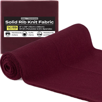 1x1 Solid Rib Knit Fabric Various Colors