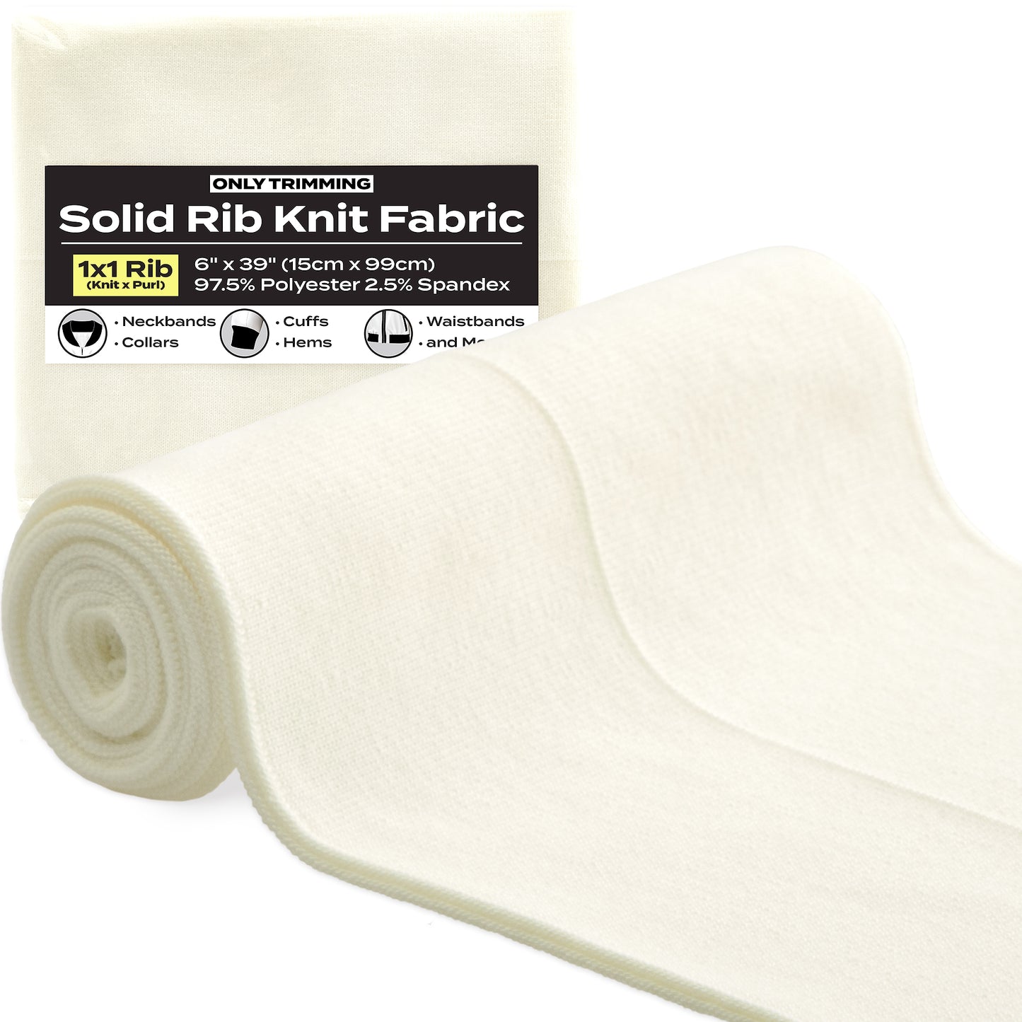 1x1 Solid Rib Knit Fabric Various Colors