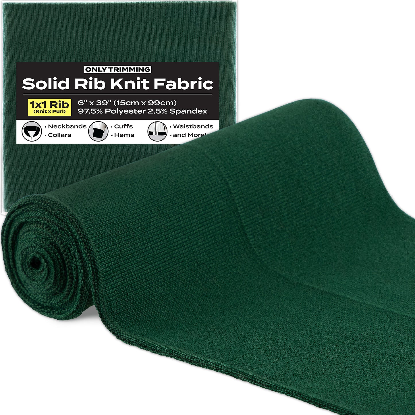 1x1 Solid Rib Knit Fabric Various Colors