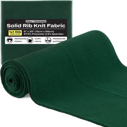 1x1 Solid Rib Knit Fabric Various Colors