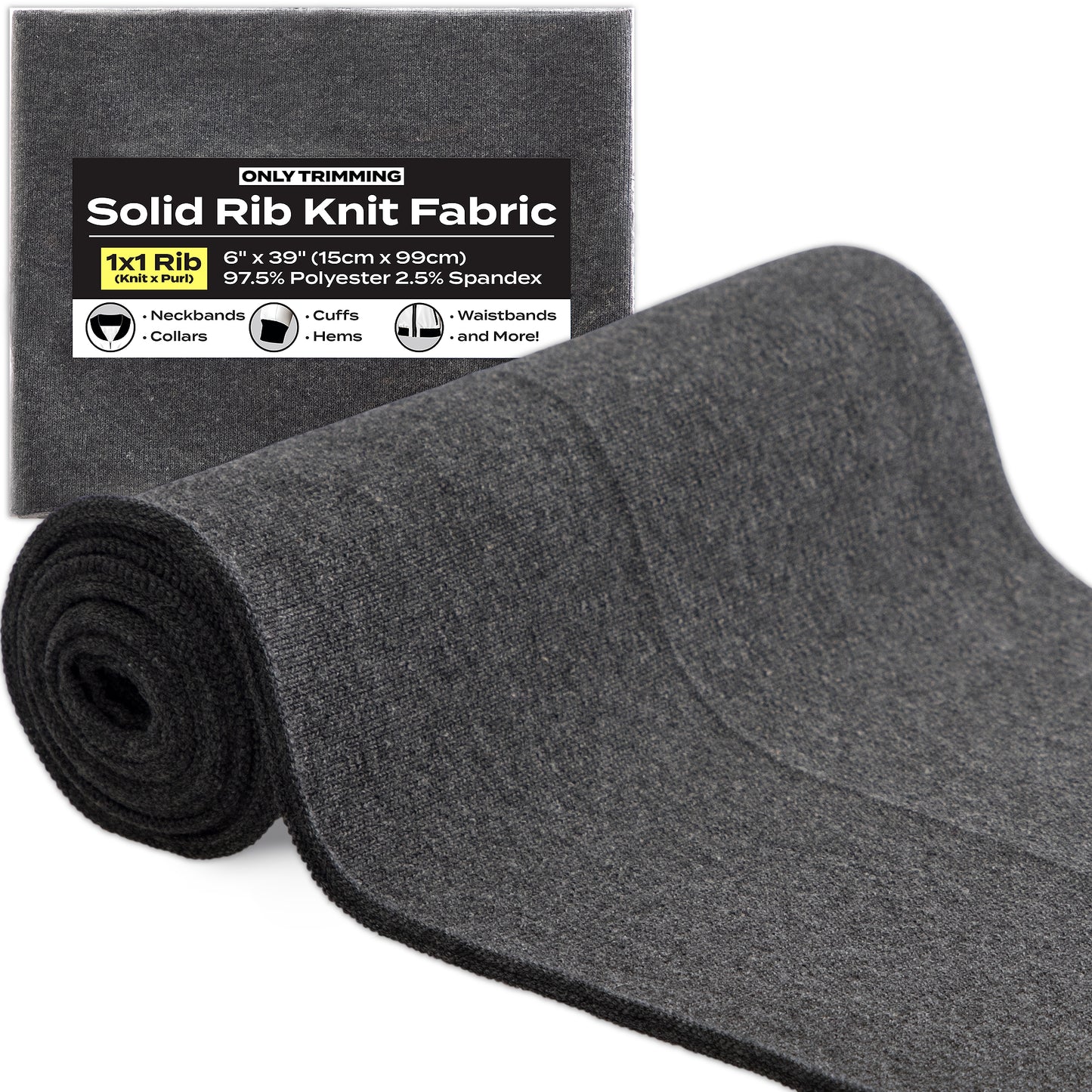 1x1 Solid Rib Knit Fabric Various Colors