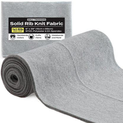 1x1 Solid Rib Knit Fabric Various Colors