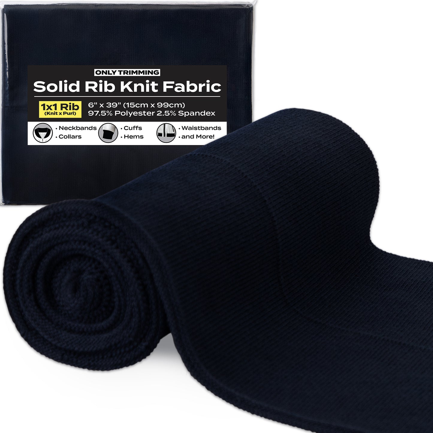 1x1 Solid Rib Knit Fabric Various Colors