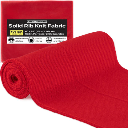 1x1 Solid Rib Knit Fabric Various Colors