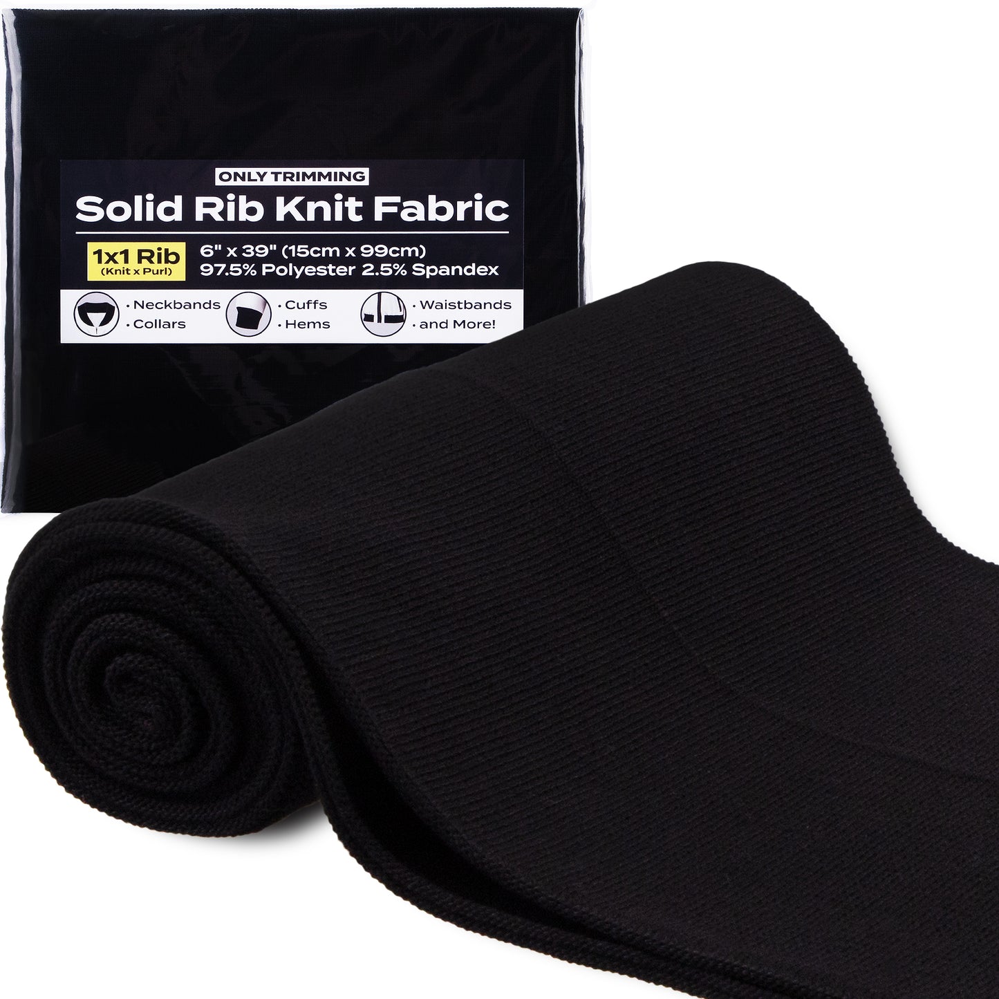1x1 Solid Rib Knit Fabric Various Colors
