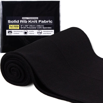 1x1 Solid Rib Knit Fabric Various Colors