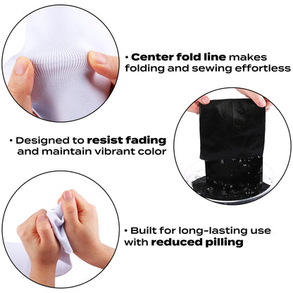ONLY TRIMMING 1x1 Solid Rib Knit Fabric, Stretchy Knitted Ribbing for Cuffs, Collars, and Waistbands, Polyester-Spandex Blend, DIY Sewing Trim, White, 6 x 39 Inches Features