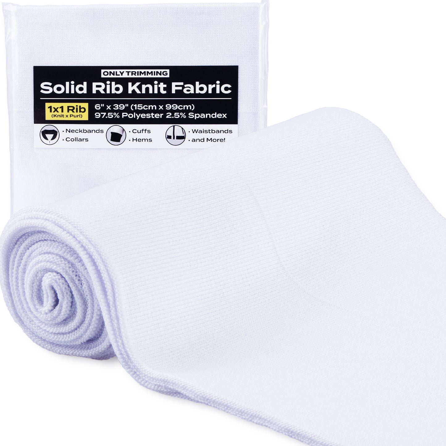 1x1 Solid Rib Knit Fabric Various Colors