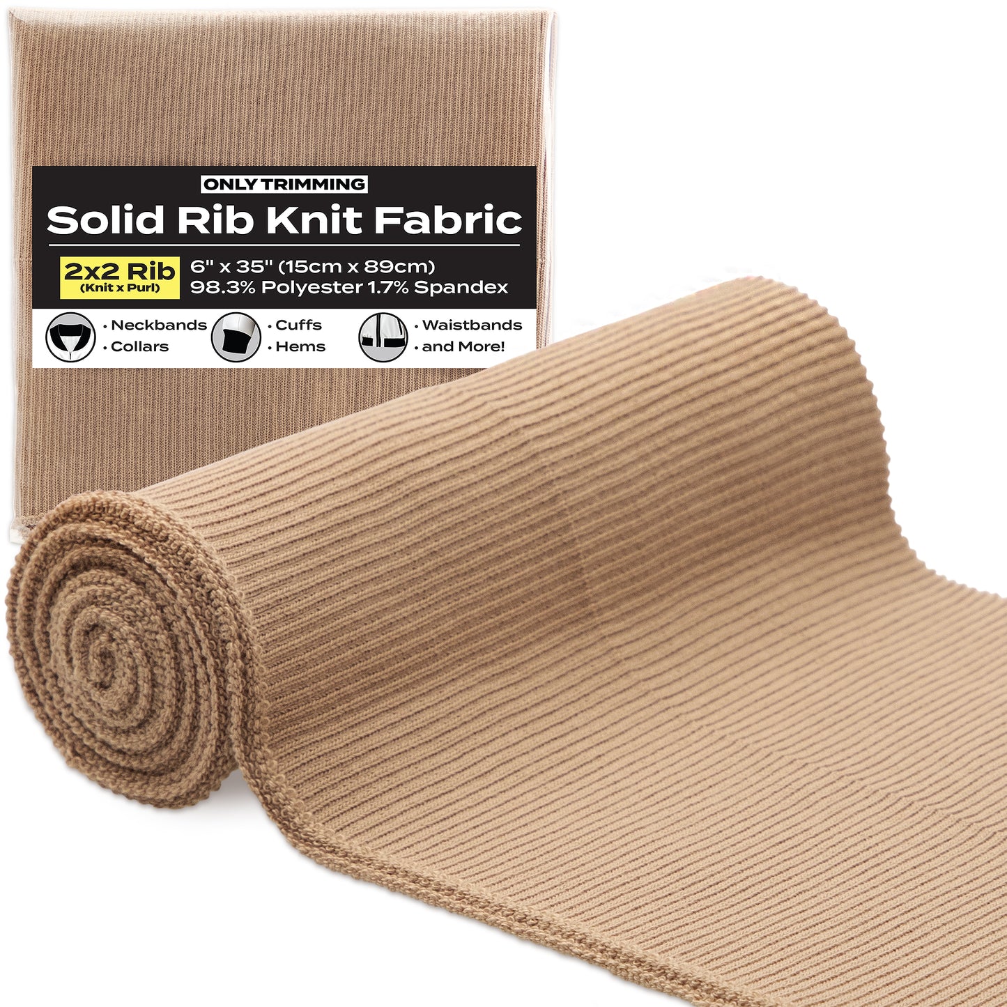 2x2 Solid Rib Knit Fabric Various Colors
