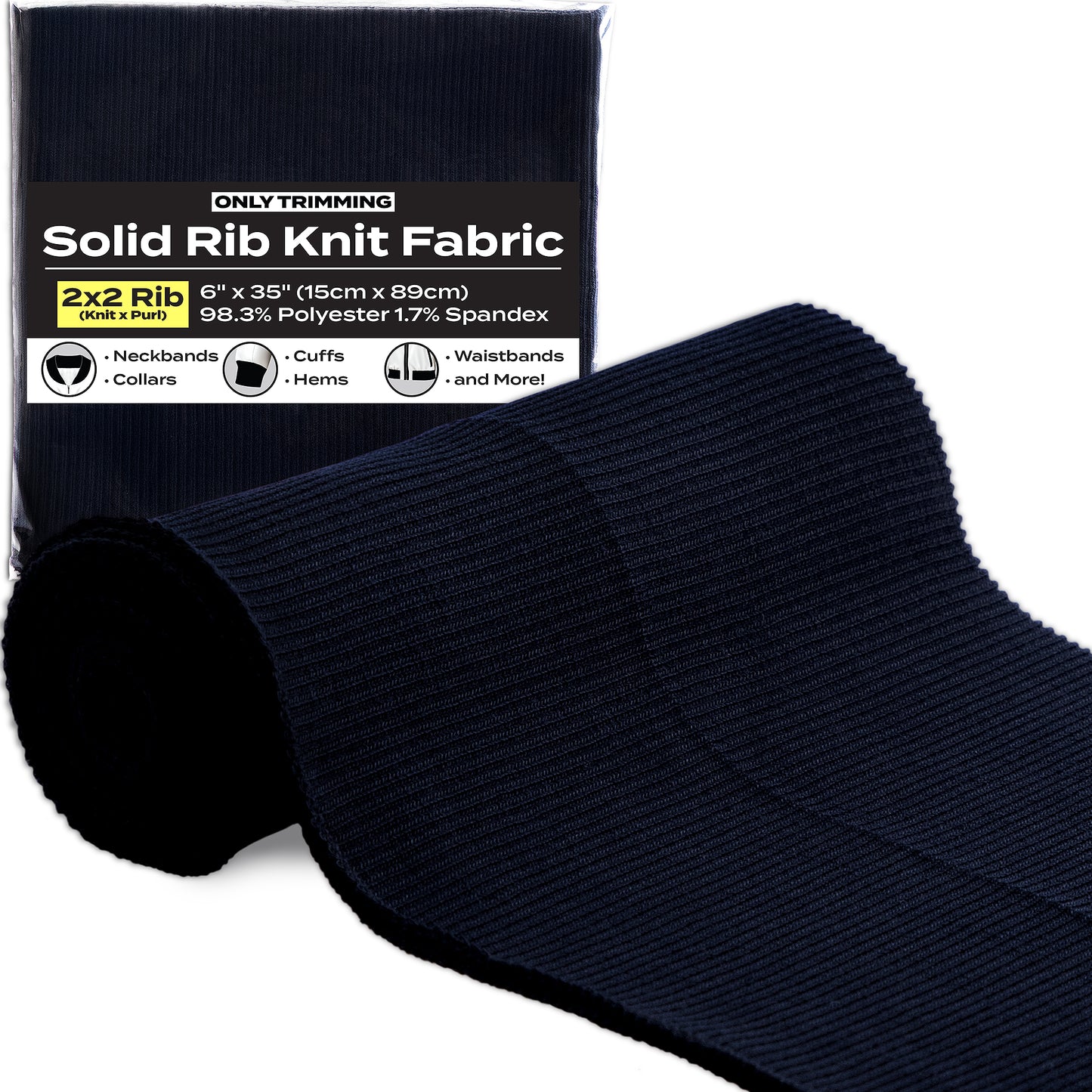 2x2 Solid Rib Knit Fabric Various Colors