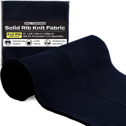 2x2 Solid Rib Knit Fabric Various Colors