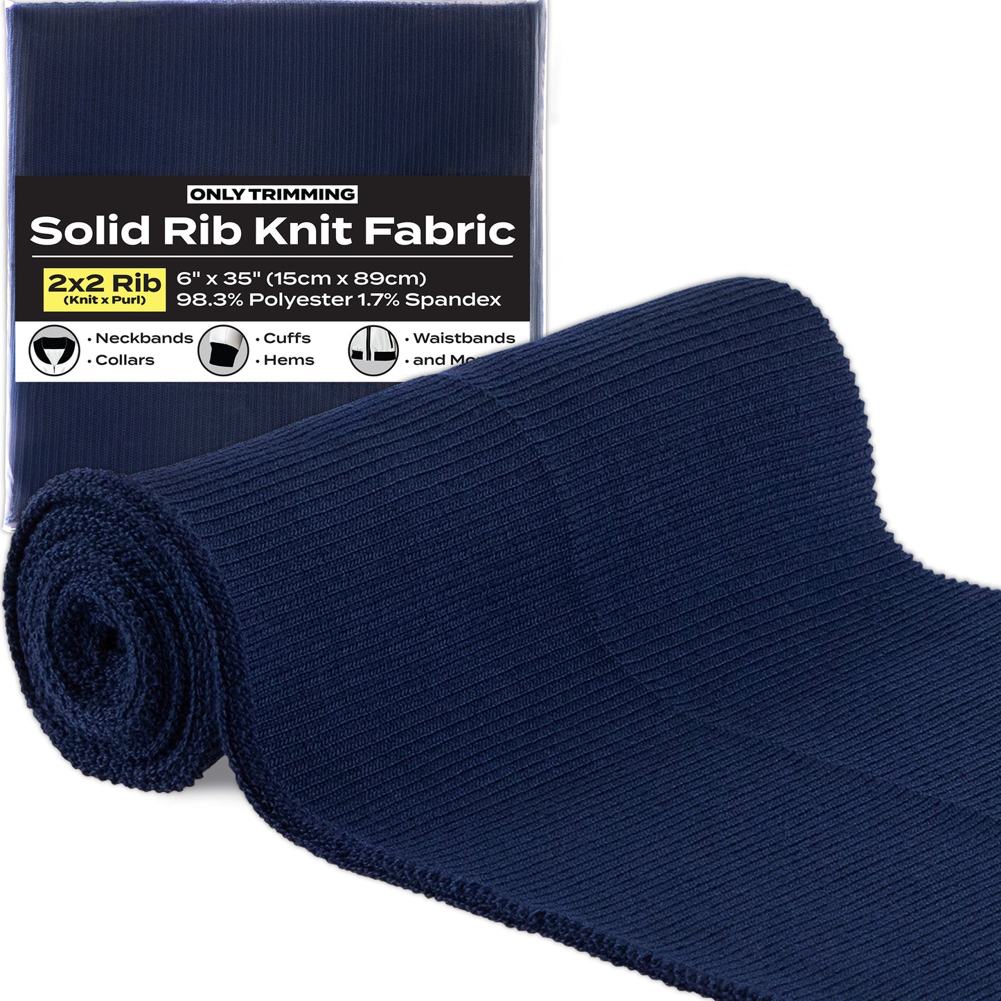 2x2 Solid Rib Knit Fabric Various Colors