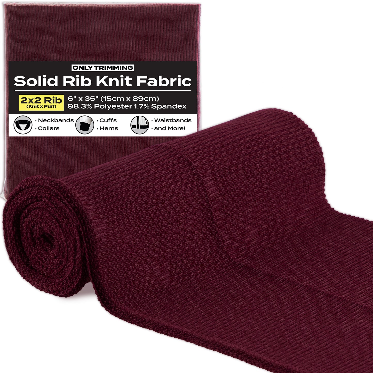 2x2 Solid Rib Knit Fabric Various Colors