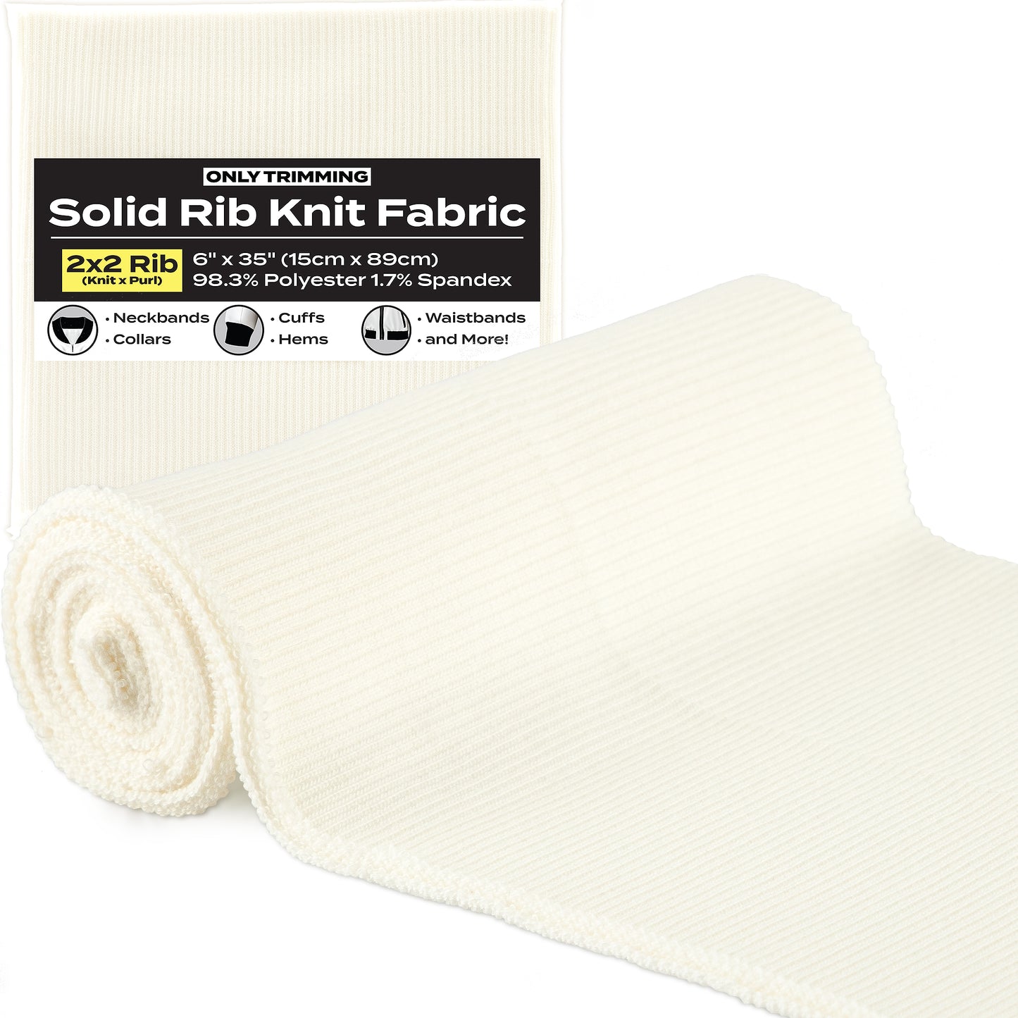 2x2 Solid Rib Knit Fabric Various Colors