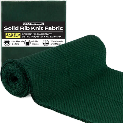 2x2 Solid Rib Knit Fabric Various Colors