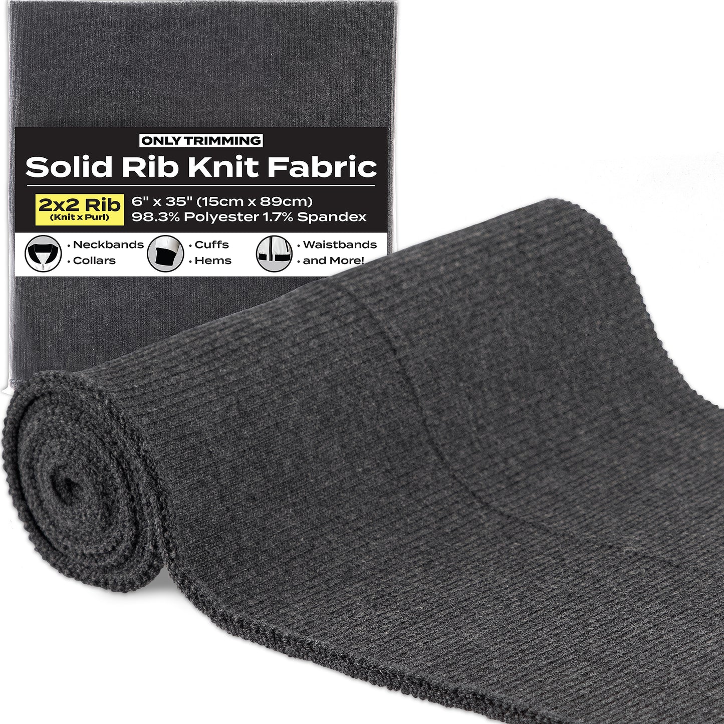 2x2 Solid Rib Knit Fabric Various Colors