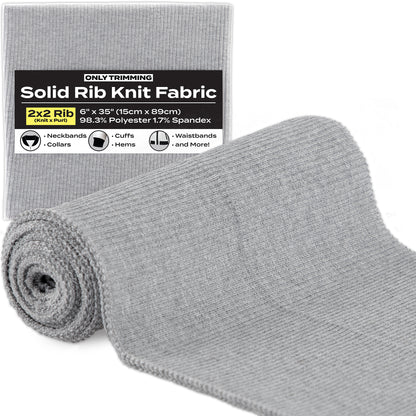 2x2 Solid Rib Knit Fabric Various Colors