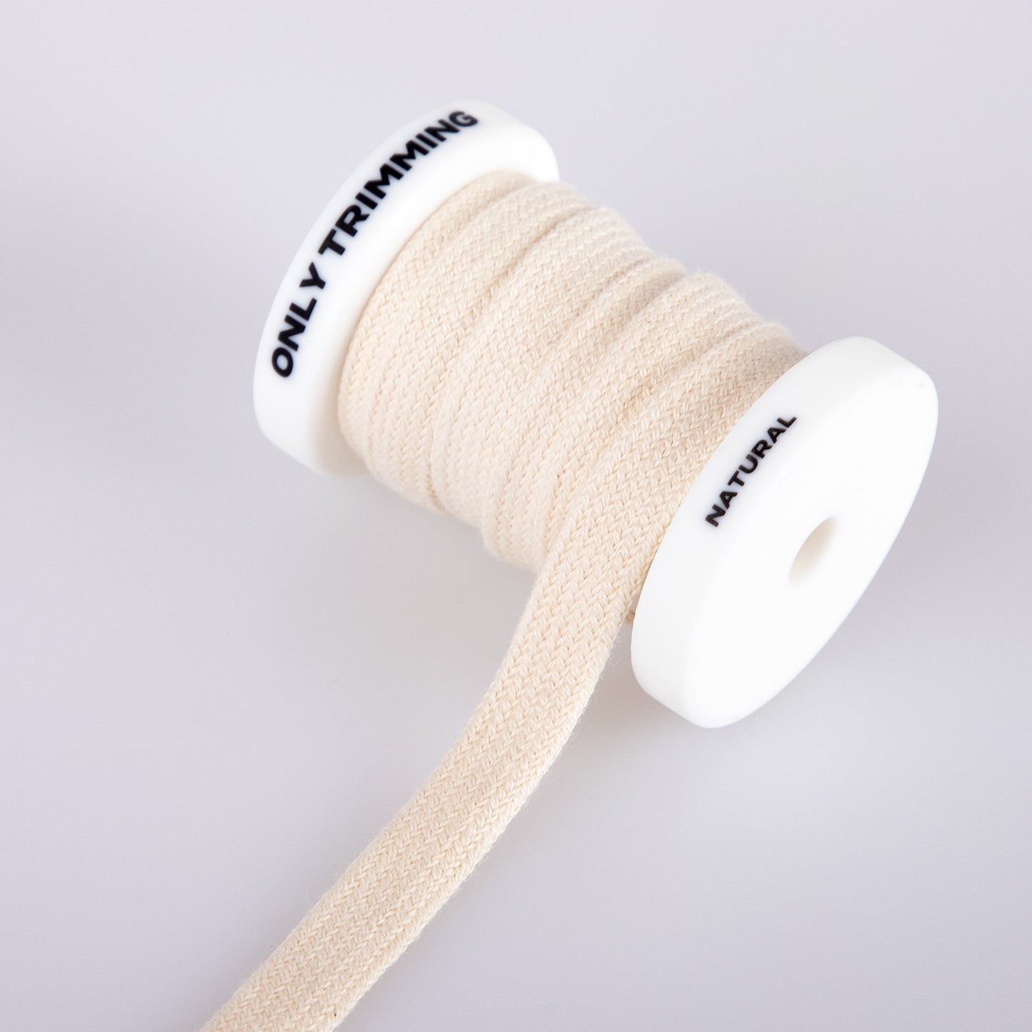 3/8" Cotton Flat Drawstring Drawcord Rope Natural