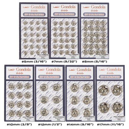 Only Trimming Sew on Snap Buttons Metal Fastener Buttons Silver