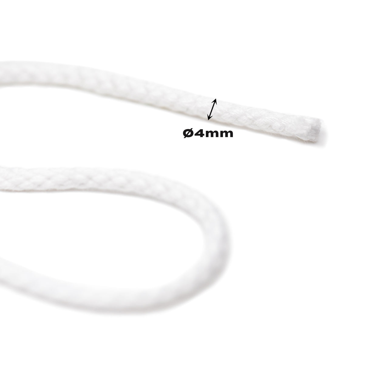 4mm 3/16 Inch Drawstring Braided Soft Cotton Cord Rope – Only Trimming