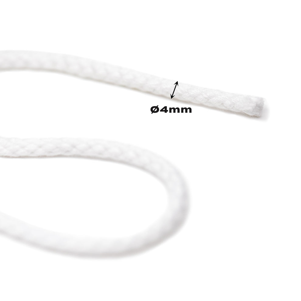 4mm 3/16 Inch Drawstring Braided Soft Cotton Cord Rope – Only Trimming