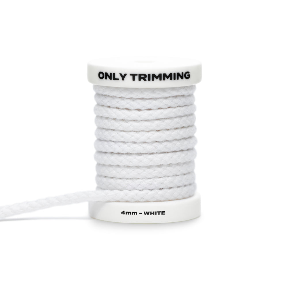4mm 3/16 Inch Drawstring Braided Soft Cotton Cord Rope – Only Trimming