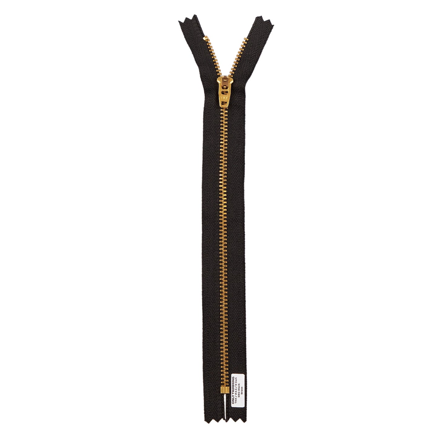 YKK #4.5 Gold Brass Metal Pants Jeans Zipper, Closed End, Black Tape