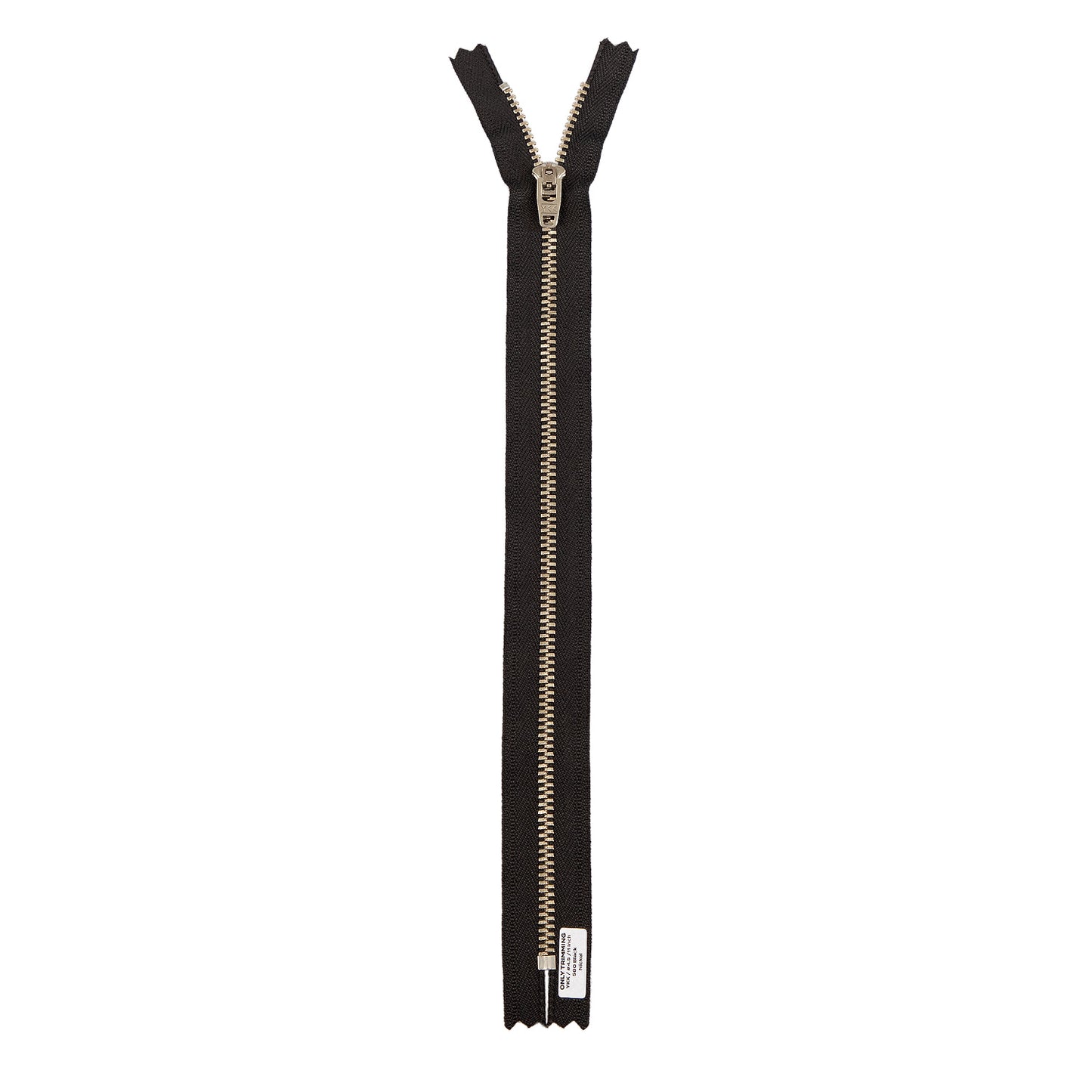 YKK #4.5 Silver Nickel Metal Pants Jeans Zipper, Closed End, Black Tape