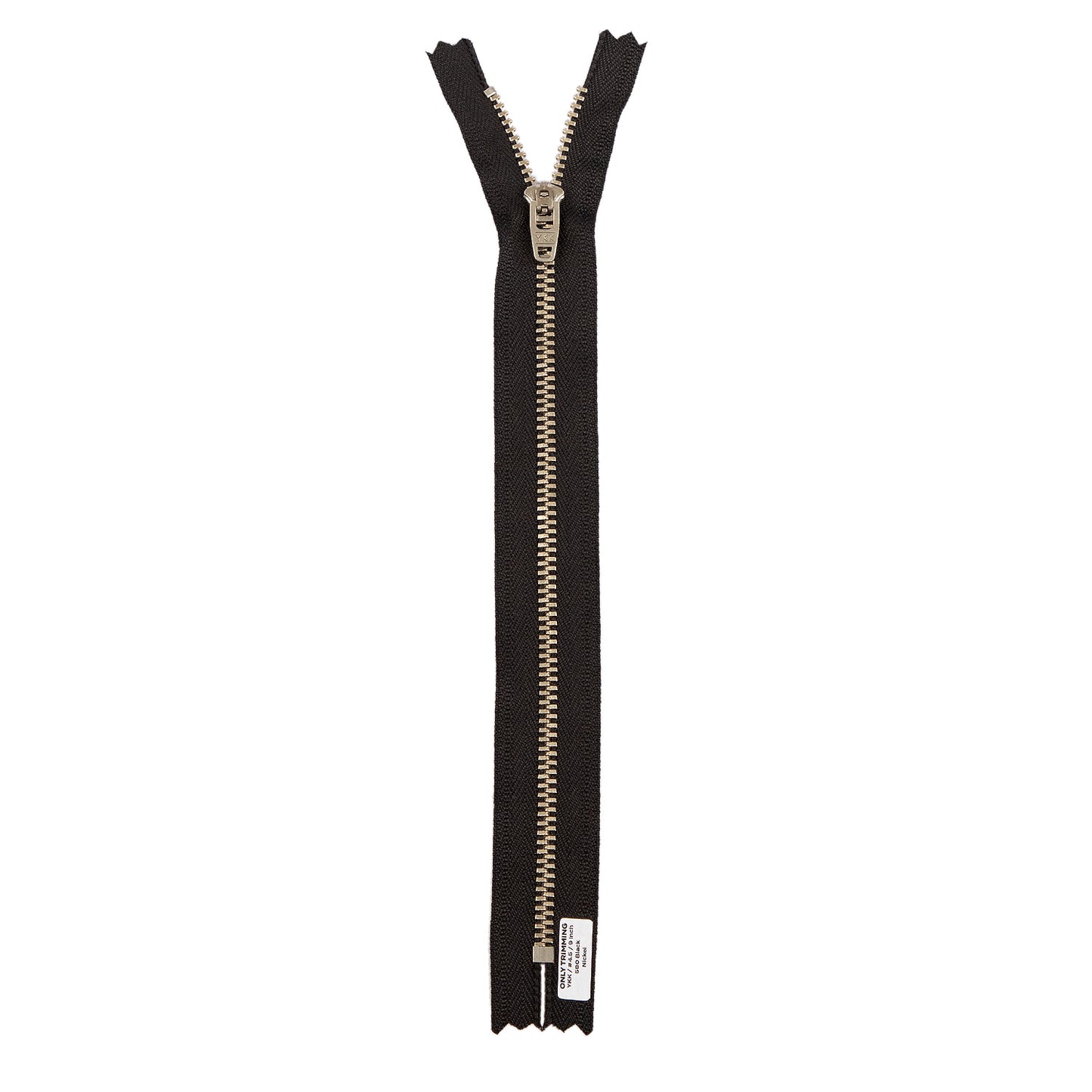YKK #4.5 Silver Nickel Metal Pants Jeans Zipper, Closed End, Black Tape