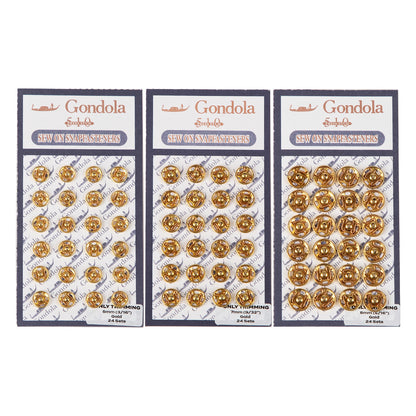 Only Trimming Sew on Snap Buttons Metal Fastener Buttons Gold