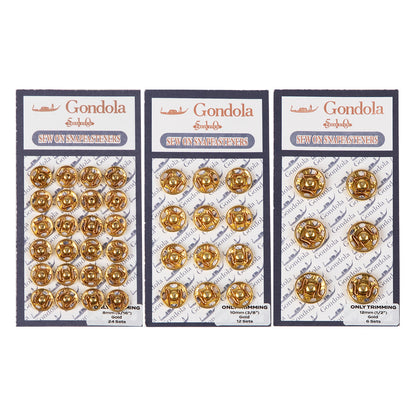 Only Trimming Sew on Snap Buttons Metal Fastener Buttons Gold