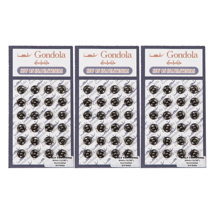 Sew on Snap Buttons Metal Fastener Buttons Various Colors and Sizes