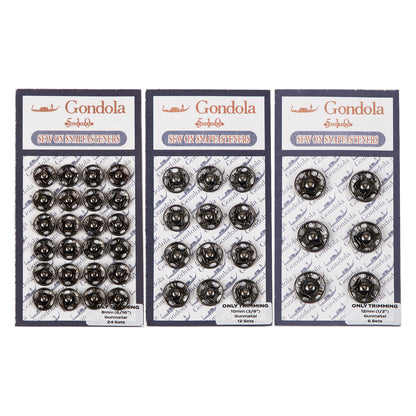 Only Trimming Sew on Snap Buttons Metal Fastener Buttons Gunmetal