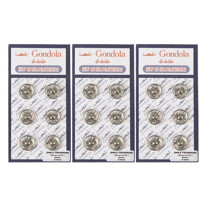 Sew on Snap Buttons Metal Fastener Buttons Various Colors and Sizes