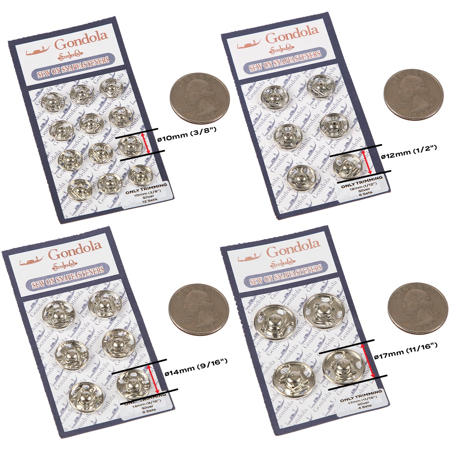 Only Trimming Sew on Snap Buttons Metal Fastener Buttons