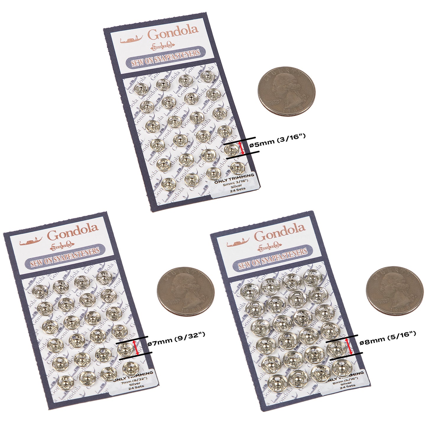 Only Trimming Sew on Snap Buttons Metal Fastener Buttons