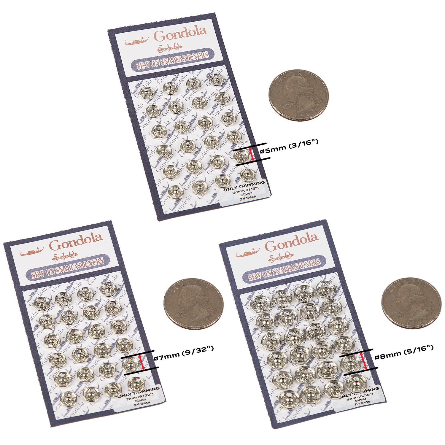 Only Trimming Sew on Snap Buttons Metal Fastener Buttons