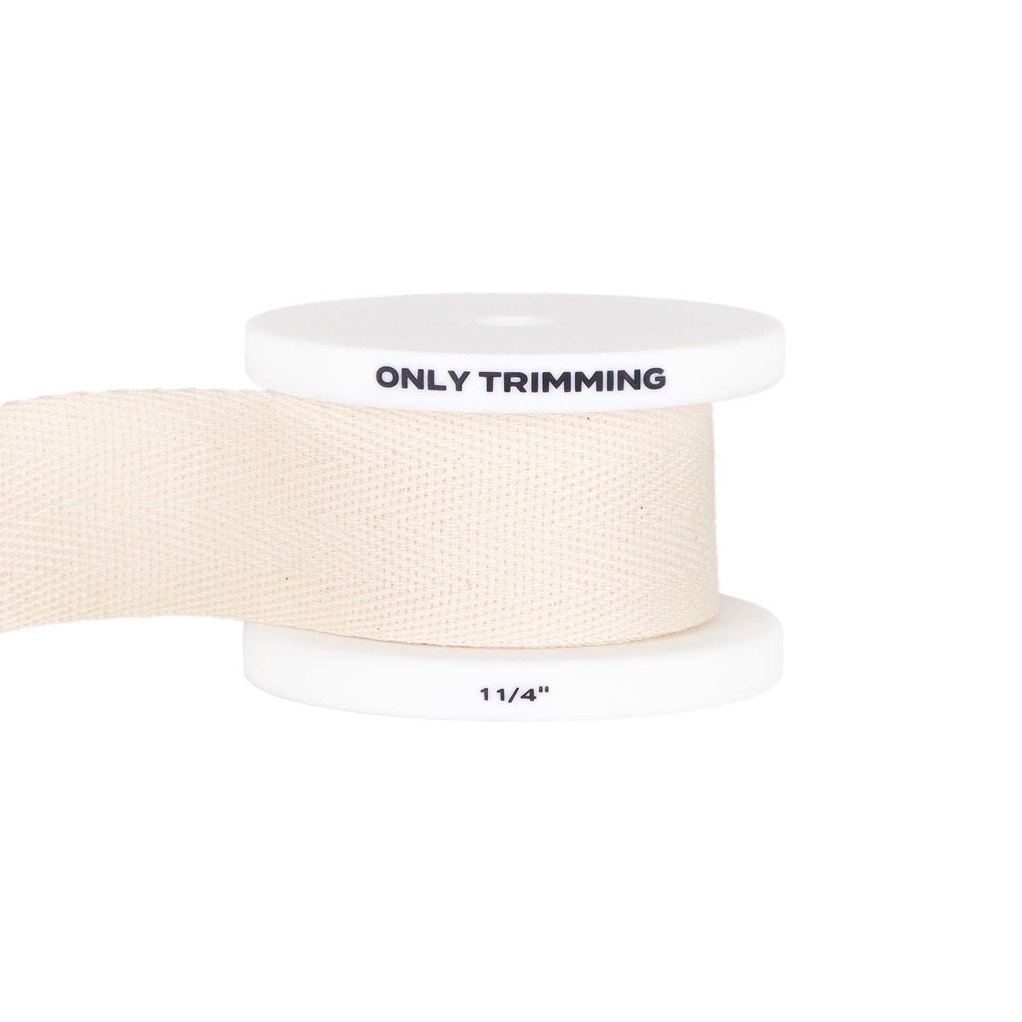 Herringbone Cotton Twill Tape Dyeable Natural Cotton 1 1/4 Inch