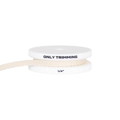 Herringbone Cotton Twill Tape Dyeable Natural Cotton 1/4 Inch