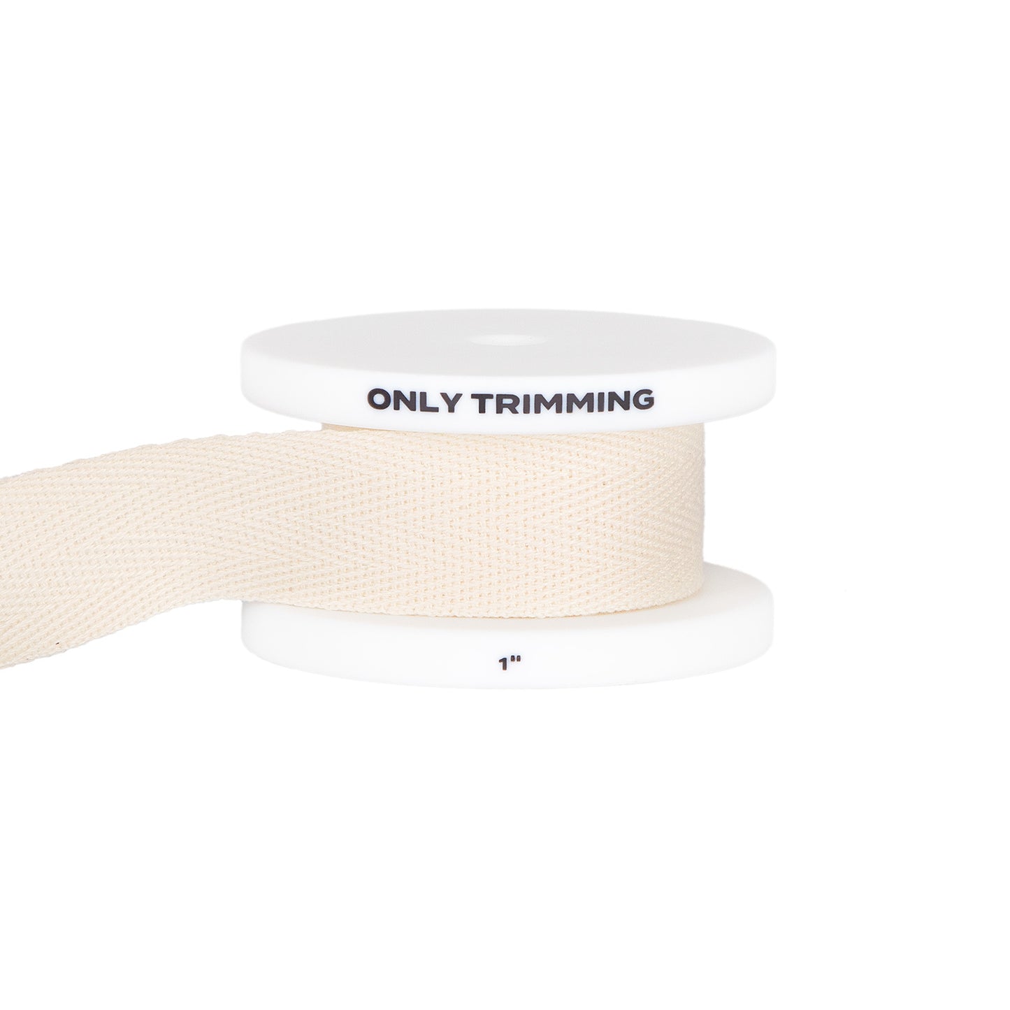 Herringbone Cotton Twill Tape Dyeable Natural Cotton 1 Inch